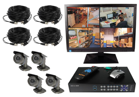 4 Channel Wired Digital Video Recording Complete System