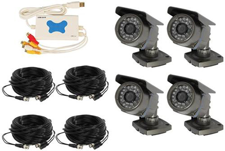 4 Channel Wired USB DVR Surveillance System