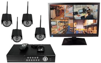 Wireless 4 Camera Home Security Surveillance DVR System