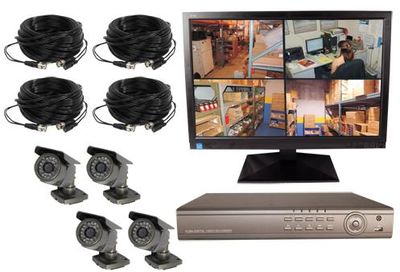 Digital Video Surveillance - 4 Channel Wired Recording System
