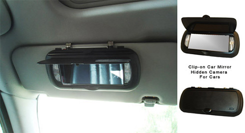SecureGuard Car Rear View Mirror Battery Powered Spy Camera