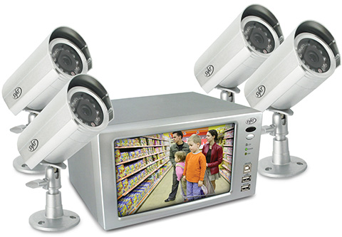 ClearView 4 Cam DVR with LCD complete surveillance camera system