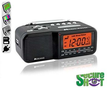 SecureShot AM-FM Clock Weather Radio Covert Spy Camera/DVR