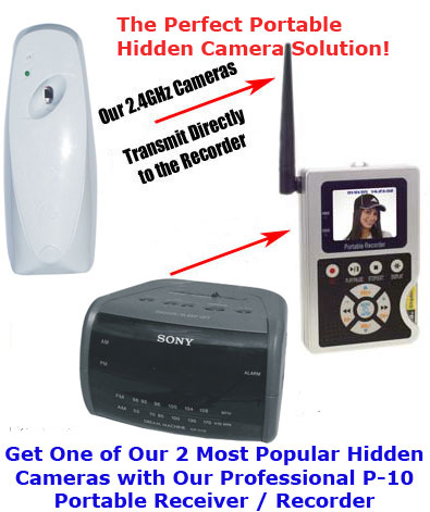 Hidden Camera with P-10 Professional Receivier / Recorder