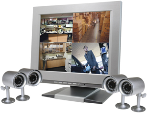 Lorex 4 Camera Surveillance System w/ 15' Monitor/DVR Combo