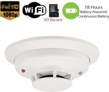 1080P SSCGSMK18 WiFi Commercial Grade Smoke Detector Fire Alarm Spy Camera