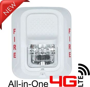 4G LTE All-in-One Battery Powered Fire Alarm Strobe Light Spy Camera