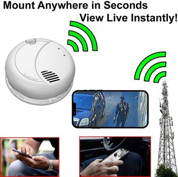 4G LTE All-in-One Battery Powered Smoke Detector Spy Camera