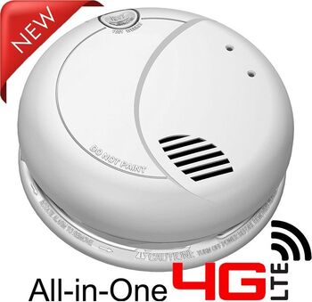 4G LTE All-in-One Battery Powered Smoke Detector Spy Camera
