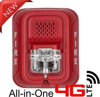 4G LTE All-in-One Battery Powered Fire Alarm Strobe Light Spy Camera
