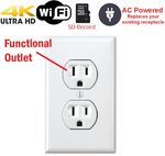 4K Battery Powered Functional Receptacle Outlet Spy Camera