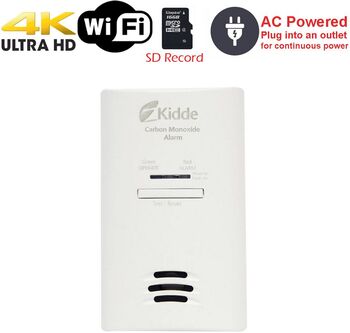 4K Ultra HD WiFi Carbon Monoxide Detector Spy Camera