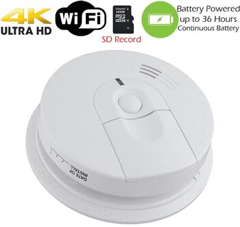 K4618 4K Ultra HD Battery Powered WiFi Smoke Detector Fire Alarm Spy Camera
