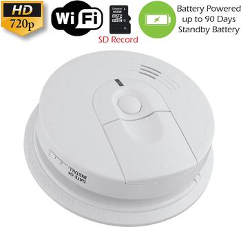 K4618 XSMOKE 720P Long Battery Life WiFi Smoke Detector Fire Alarm Spy Camera