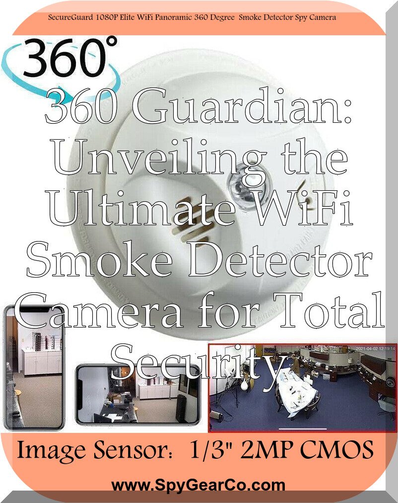 SecureGuard 1080P Elite WiFi Panoramic 360 Degree Smoke Detector Spy Camera
