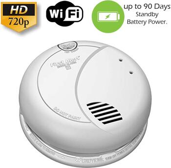 XSMOKE 720P Long Battery Life WiFi Smoke Detector Fire Alarm Spy Camera