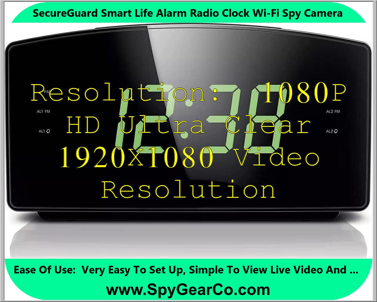 SecureGuard Smart Life Alarm Radio Clock Wi-Fi Spy Camera