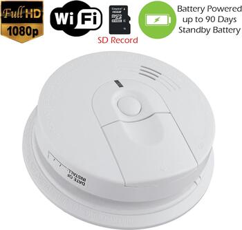 K4618 XSMOKE 1080P Long Battery Life WiFi Smoke Detector Fire Alarm Spy Camera