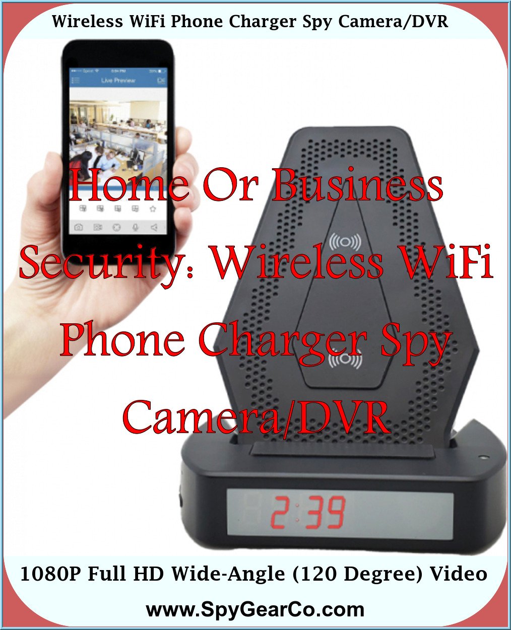 Wireless WiFi Phone Charger Spy Camera/DVR