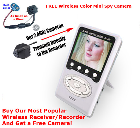 Micro Receiver & Recorder with Free Mini Color Wireless Spy Camera