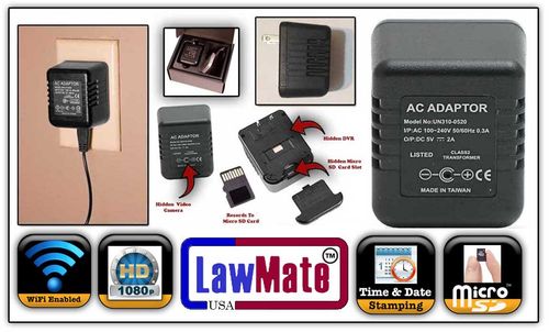Lawmate WiFi Power Adapter Spy Camera/DVR