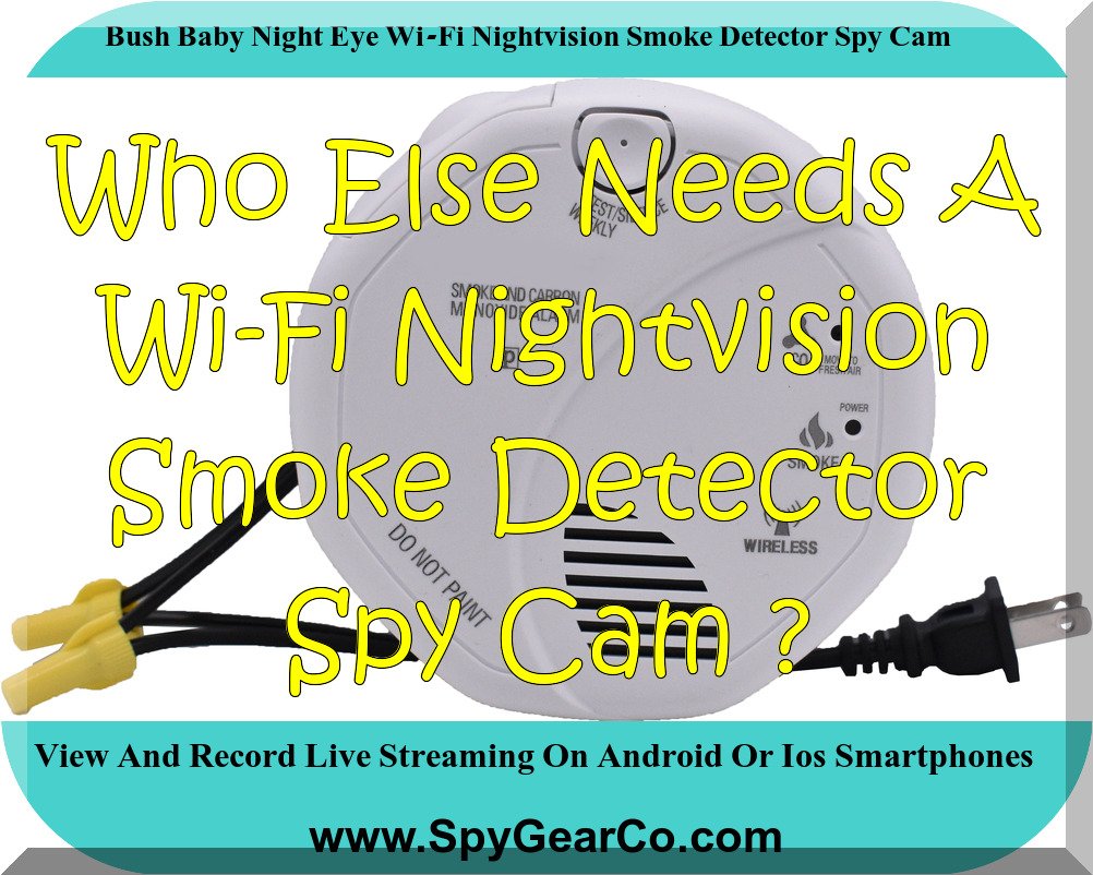 Bush Baby Night Eye Wi-Fi Nightvision Smoke Detector Spy Cam