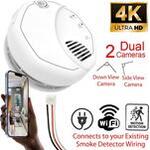 SecureGuard Model 3120 4K Dual HD AC Powered WiFi Smoke Detector Fire Alarm Spy Camera/DVR