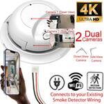 SecureGuard Model 9120 4K Dual HD AC Powered WiFi Smoke Detector Fire Alarm Spy Camera/DVR