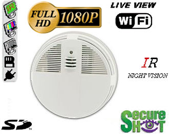 Secure Shot HD Live View Smoke Detector Spy Camera/DVR