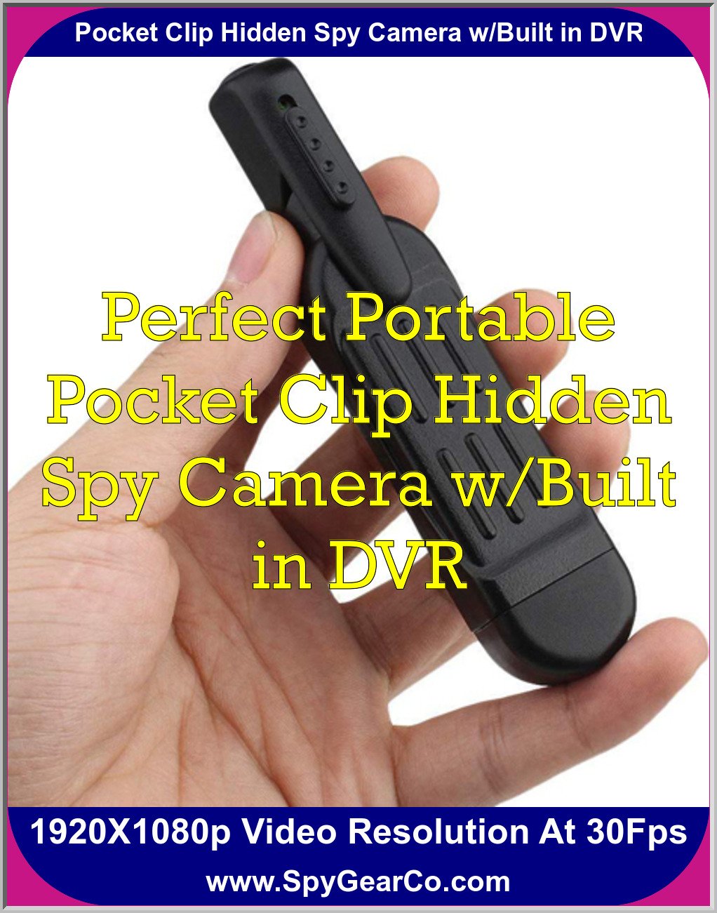 Pocket Clip Hidden Spy Camera w/Built in DVR
