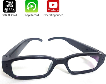 HD Eye Glasses Hidden Spy Camera with Built in DVR